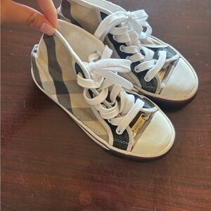 Burberry Black and White Plaid High-Tops